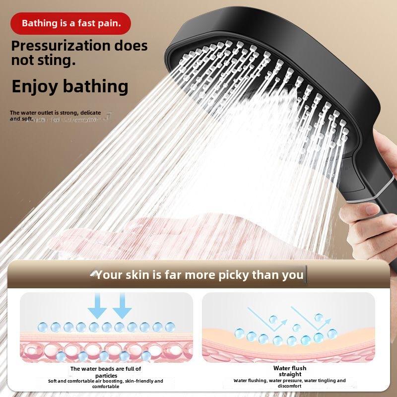 Pommeau de Douche à Main Haute Pression avec Filtre, Carré en Plastique Mural Massant pour Accessoires de Salle de Bain