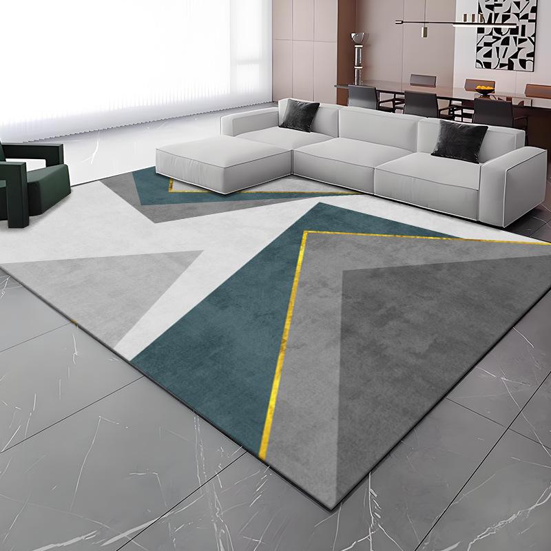 Modern Simple Style Large Living Room Rug Geometric Pattern Antiskid Office Decor Carpet Soft Easy Cleaning Coffee Tables Mat