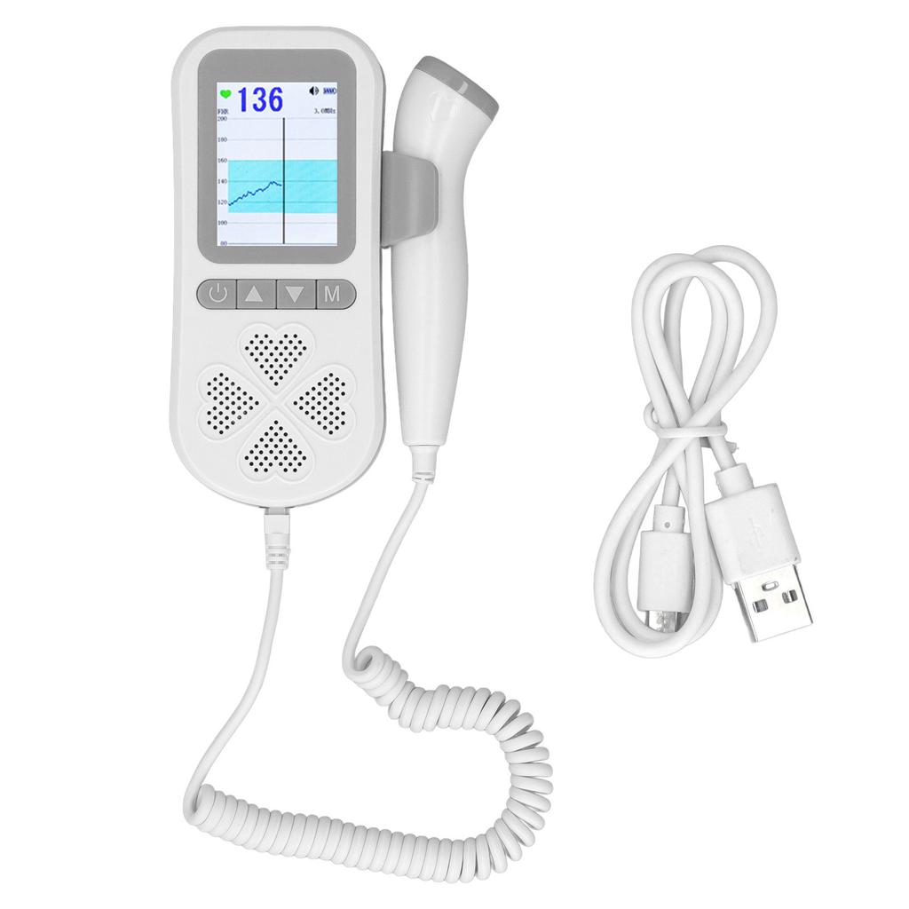 Fetal Heartbeat Monitor 3 Modes Accurate Measurement Noise Reduction Heart Detector with Charging Line