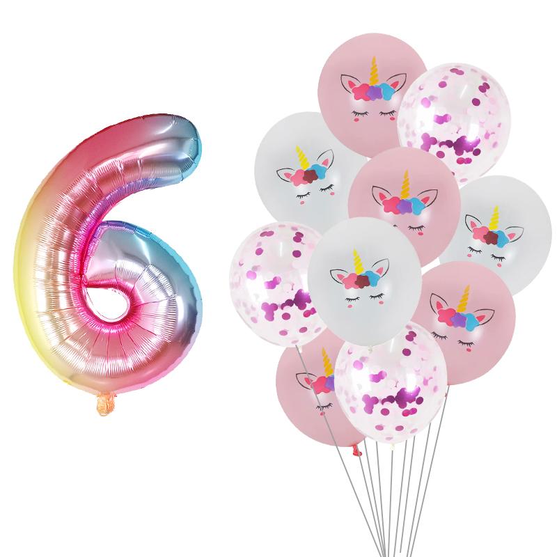 

0-9 years old Birthday Decorations Unicorn Birthday Party Supplies Kit for Baby Shower Birthday Party unicorn theme party 12INCH