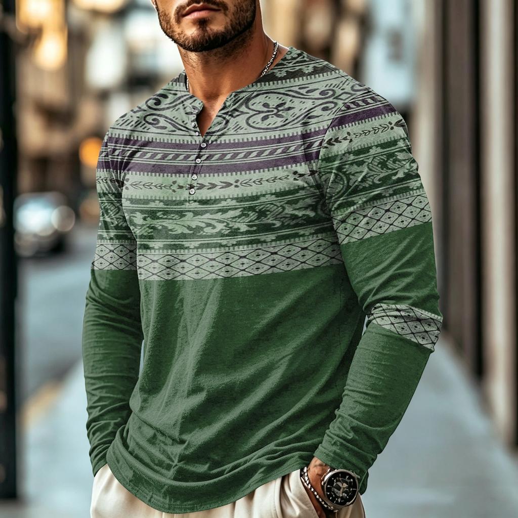 Men's Casual Bohemian Vintage Long Sleeve Shirt