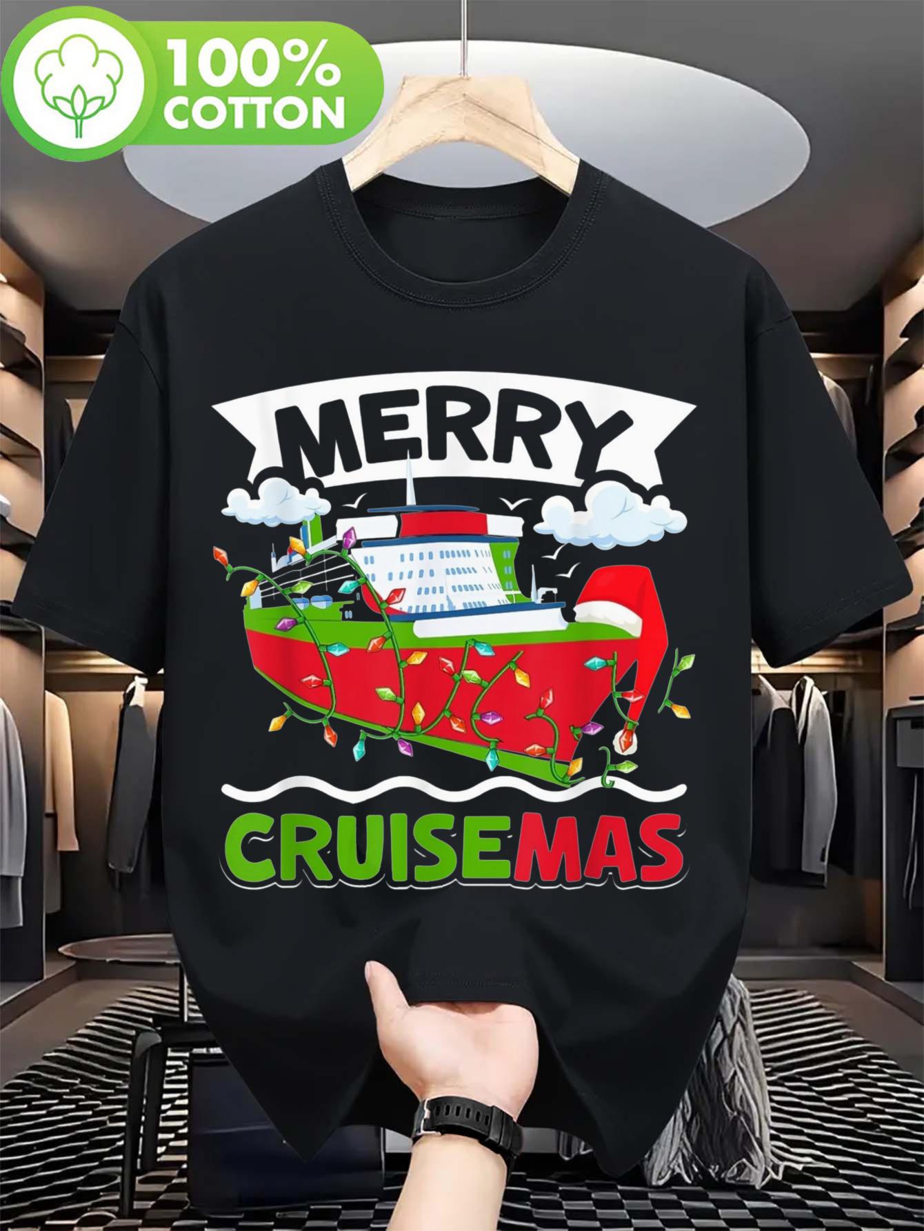 Plus Size Christmas Cruise Theme Tshirt - 100% Cotton Loo... S