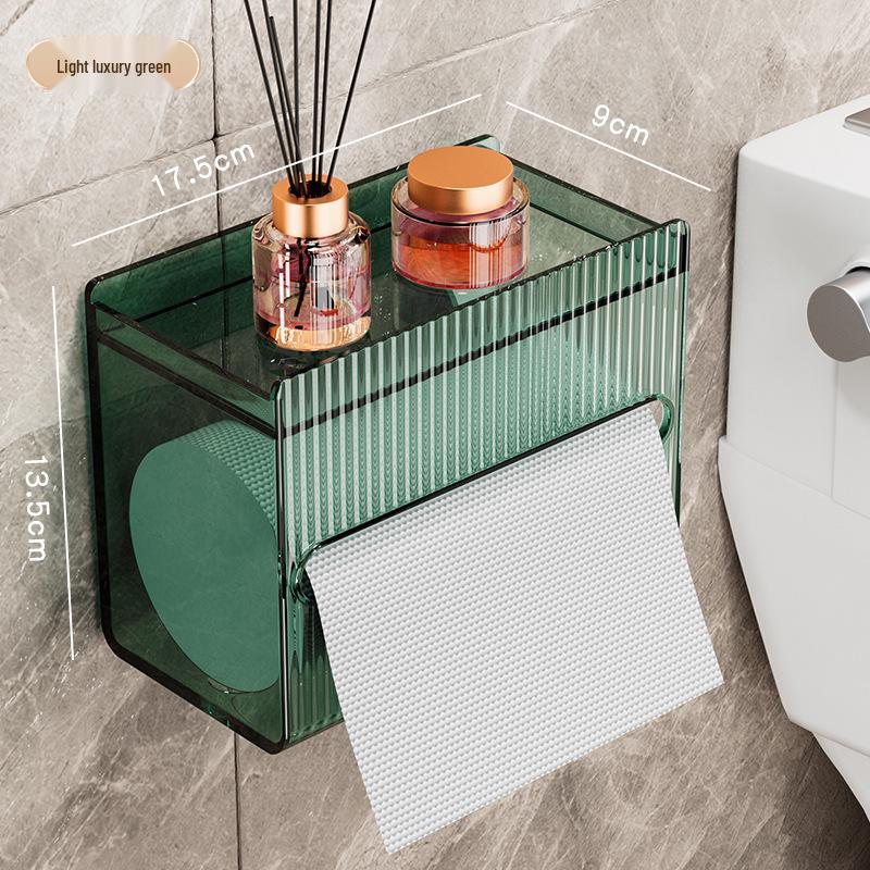 Acrylic Wall-Mounted Tissue and Toilet Paper Box