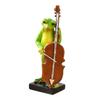 Musical Instrument Frog Figurine Cello Violin Saxophone Bass Frog Statue Resin Sculpture
