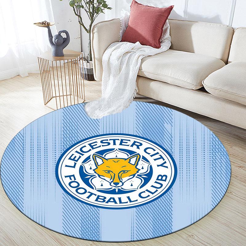 Leicester City Football Club,Round Area Rug,Carpet Rug for Living Room Bedroom Sofa Playroom Decor,Non-slip Floor Mat