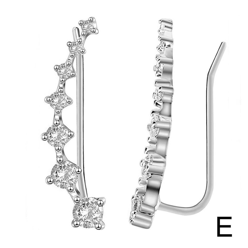 

NEW Seven Star Crystals Leaf Shape Ear Climber Stud Earrings For Women Ear Cuff Hook Ear Climbers For Women Girls Jewelry Gifts