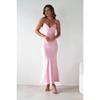 A New Style of Dress with Strappy Satin Finish, A Fashionable Backless Strappy Cinched-waist Dress