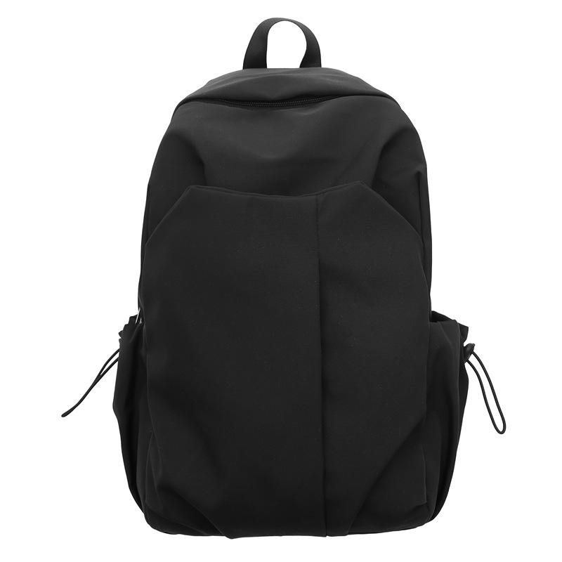 New large-capacity backpack, solid color middle and high school student travel bag, casual simple computer backpack
