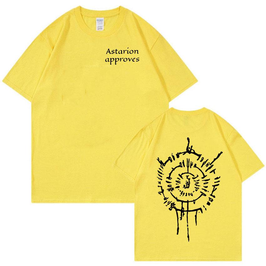 Hot Astarion Letters Graphic T Shirt Men's Casual Fashion Short Sleeve T-Shirt Unisex 100% Cotton Oversized T Shirts Streetwear