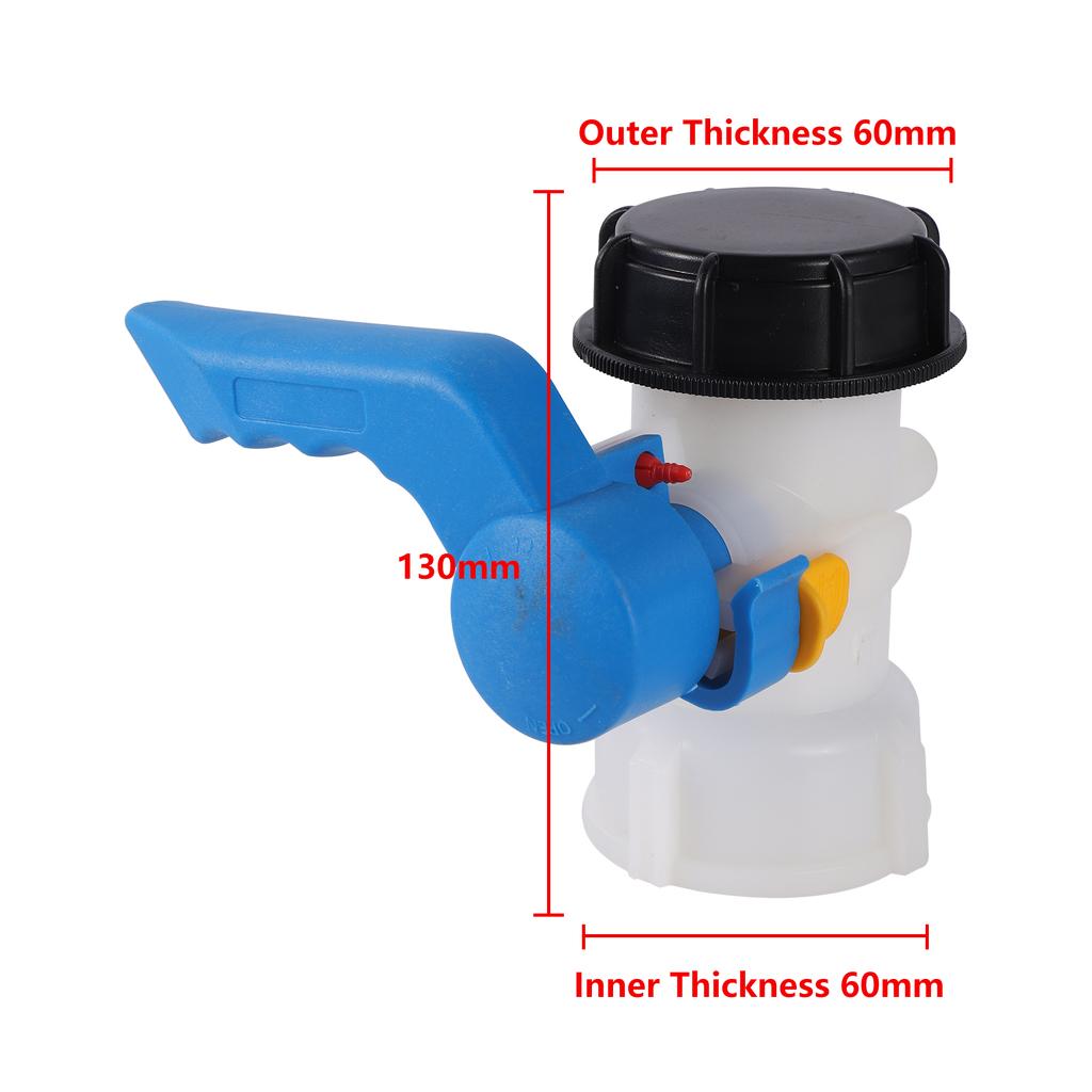 60/75/100mm Ton Bucket Butterfly Valve Faucet Garden Switch Valve Ibc Inner And Outer Coarse Thread Water Tank Adapter