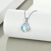 Charm Female Crystal White Moonstone Water Drop Pendant Necklace Vintage Silver Color Wedding  For Women