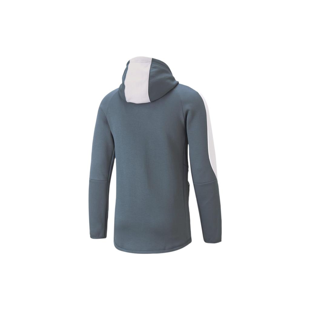 Puma Logo Print Zip-Up Hoodie Men Jackets Blue 672386-18