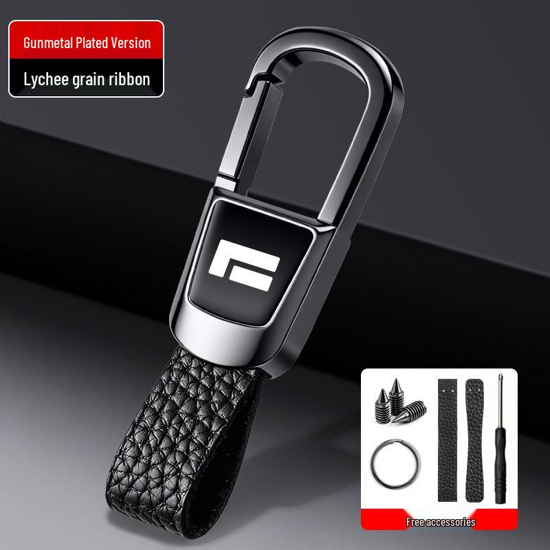 Ji Shi 01 Car Keyring Pendant: High-Grade Anti-Lost Metal Keychain for Men & Women