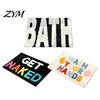 Machine Washable Bath Mat Modern Mat, Absorbent Non-Slip Bathroom Rug, Fun English Letters, Cozy Cashmere Like Rug for Tub Sink Home