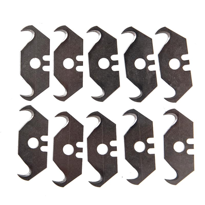 10Pcs Heavy Duty Steel Hook Blades Utility Spare Parts Pocket Pointed Blade Tool