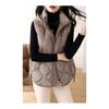 Spring and Autumn Jacket Down Cotton Vest for Women, Temperament Stand Collar Cotton Jacket Short Shoulder Down Vest