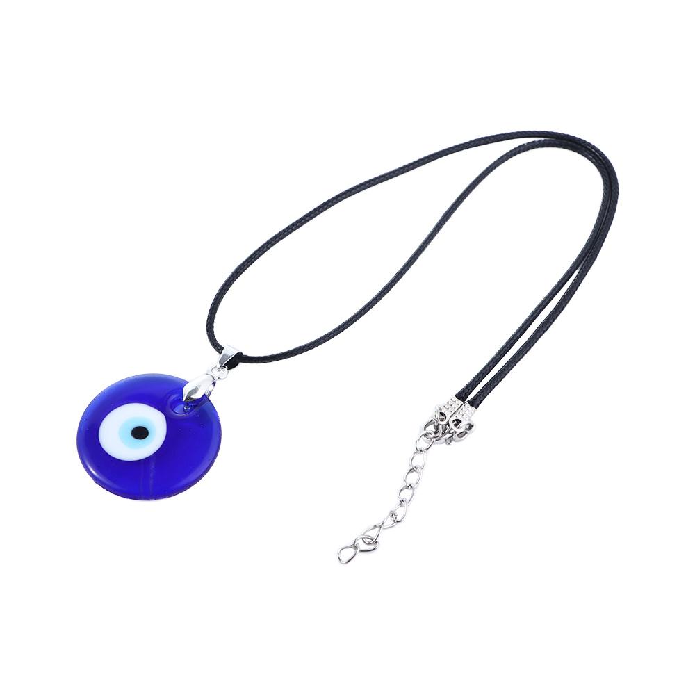 Pu Leather Chains Drop Shaped Lucky Fashion Jewelry Clavicle Chains Demon Eye Blue Eyes Necklace