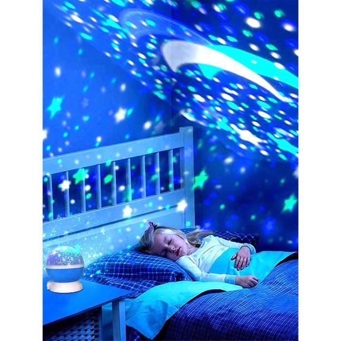 Veilleuse Etoile Projection - Lampe Projecteur Ciel &amp; Etoile pour Enfant 360°Rotation -Lampe de Chevet pour garçon ou fille