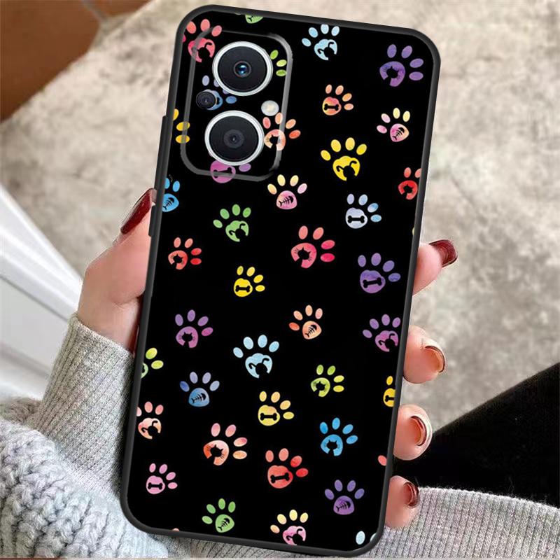 

Акварельные отпечатки лап Для OPPO Reno 8T 7 8 Lite 14F 13F 11F 12F 10 11 12 13 14 Pro OPPO Find X9 X5 X6 X8 Pro Чехол OPPO Reno7 Lite