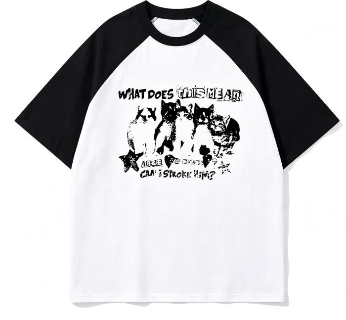 Women's T‑Shirt Raglan Sleeve Color Block Top Loose Fit 100% Cotton Casual Plus Size Short Long Sleeve For Summer Autumn