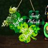 SaintPatricks Festival Pendant Shamrock Door Sign Hanging Signs Front Door Porch Board House Decoration Holiday Supply