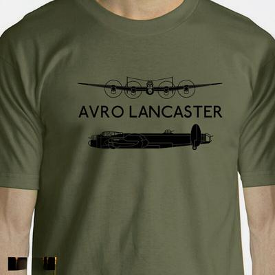 Aeroclassic Silhouette Avro Lancaster Aircraft TShirt Short Sleeve Casual  Cotton Shirt