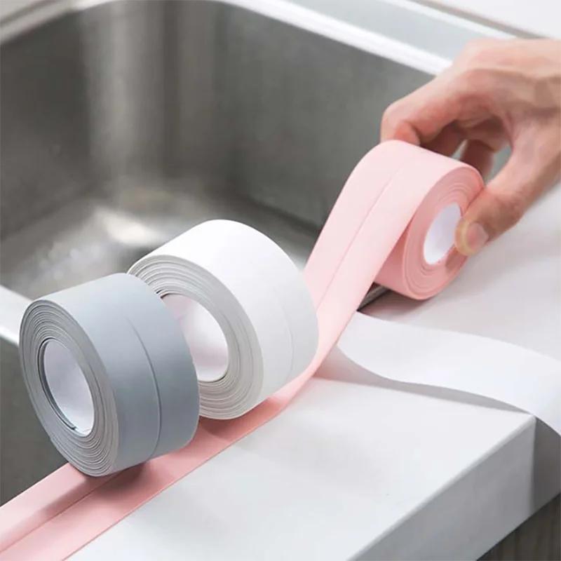 1 Roll of Kitchen Anti-mold and Waterproof Tape, Moisture-proof Kitchen and Bathroom Sink Gap, Beautiful Seam Toilet Sticker