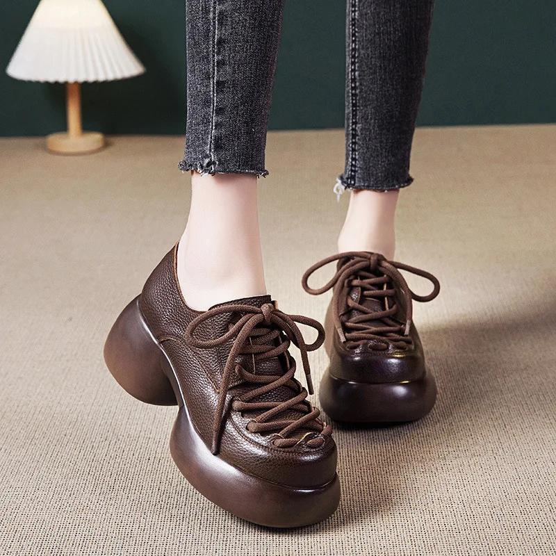 Fujin/женские туфли на плоской подошве с круглым носком 7 см — фото 5