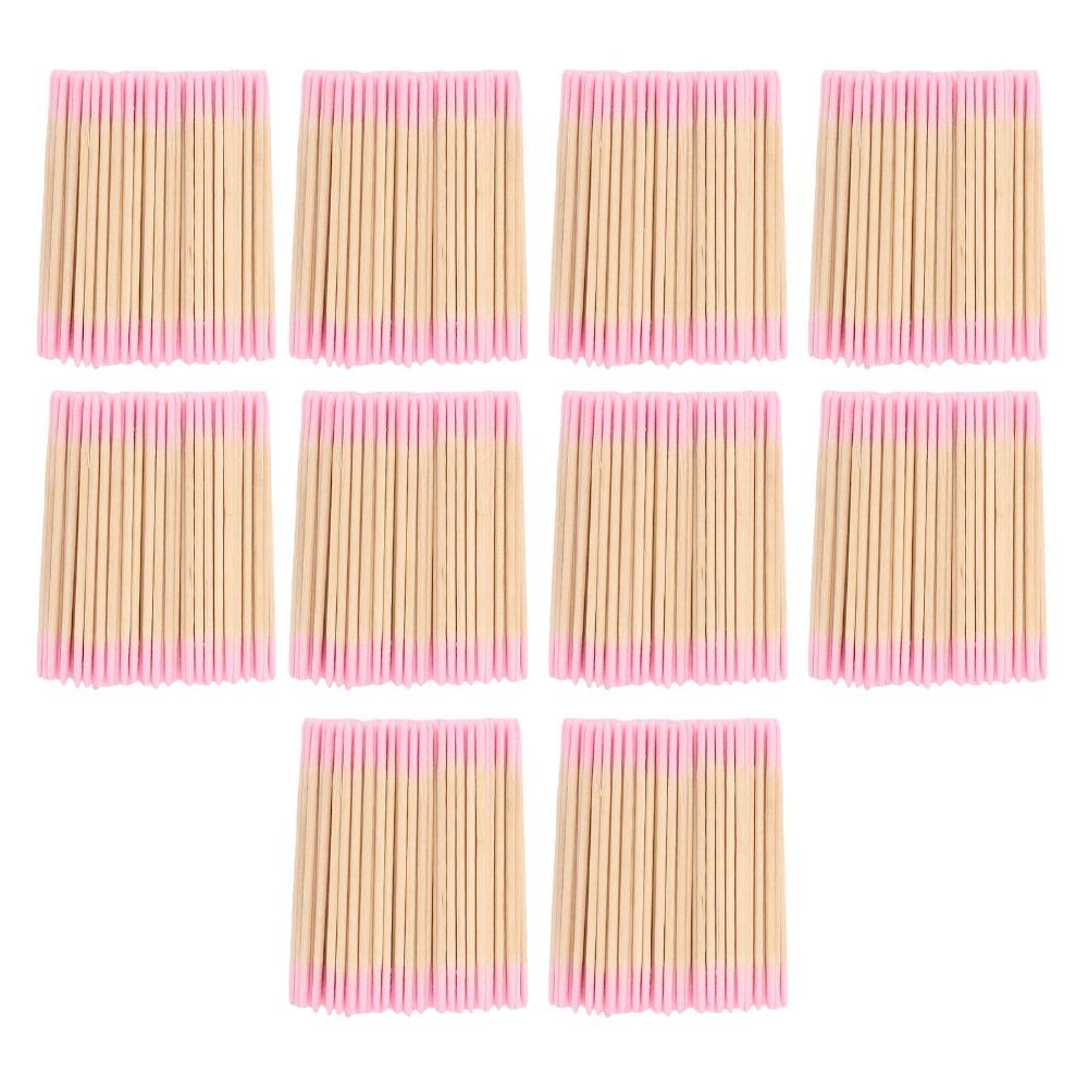 10 Bags Wooden Stick Body Double Pointed Cotton Swabs  Eyeliner & Cosmetic Touch-Up Work