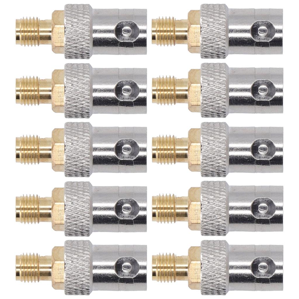 10Pcs RF Coaxial Cable Adapter SMA Female to BNC Female Coax Line Connector Set Kit