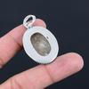 Oval Natural Golden Rutile Wife Unique Bezel Wedding Pendant Jewelry 925 Silver