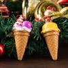 Cute Ice Cream Cone Christmas Hanging Ornaments Miniature Figurine Xmas Tree Pendant for Girls Women Home Party Xmas Tree Decor