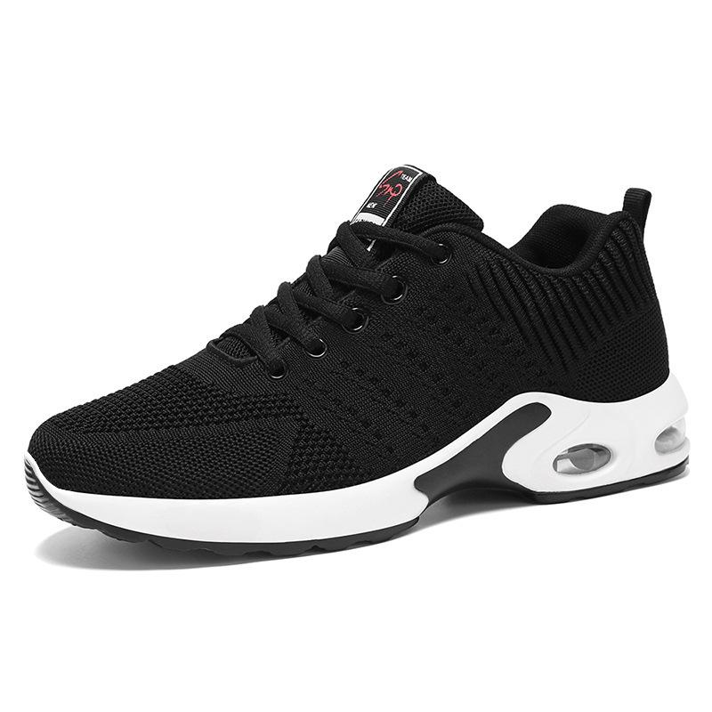 Sneakers New Large Size Men's Shoes Air Cushion Cushioning Running Shoes Flying Woven Breathable Shoes Men's Soft Sole Comfortable Mesh Shoes