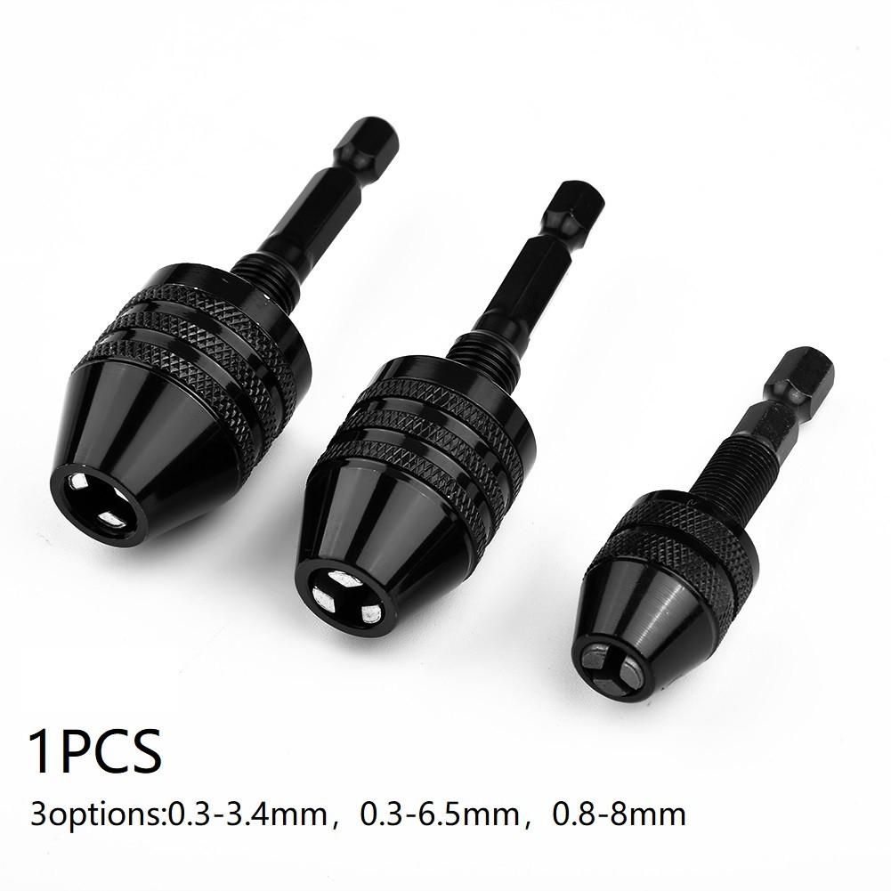Drill Chuck Keyless Screwdriver Impact Driver Adaptor Electric Micro Motor Clamp Mini Chuck Fixture Hex Shank Drill Bits Adapter Tire Chucks 1