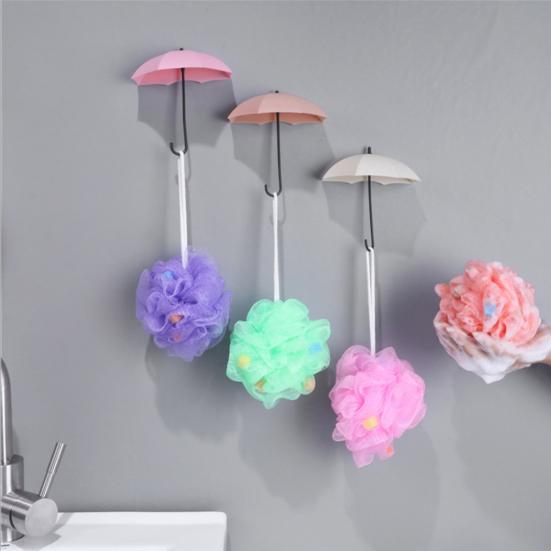 

3Pcs Wall Hooks Strong Load-bearing Umbrella Shape Design Easy to Install Self Adhesive Hanger Hook Storage Organizer A