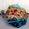 Good Friends Luca & Giulia & Alberto Automatic 3-Fold Cartoon Umbrella Design, Cute Cartoon Pattern, Portable Outdoor Umbrella, Perfect, Hol