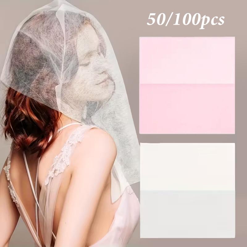 50/100Pcs Disposable Makeup Protector Hoods Breathable Cosmetic Beauty Masks For Bridal Party Wedding Travel Daily Makeup