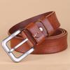3.3CM Real Cowskin Leather Belt High Quality Pure First Layer Cowhide Pin Buckle Belt for Men Tide Jeans Belt Casual