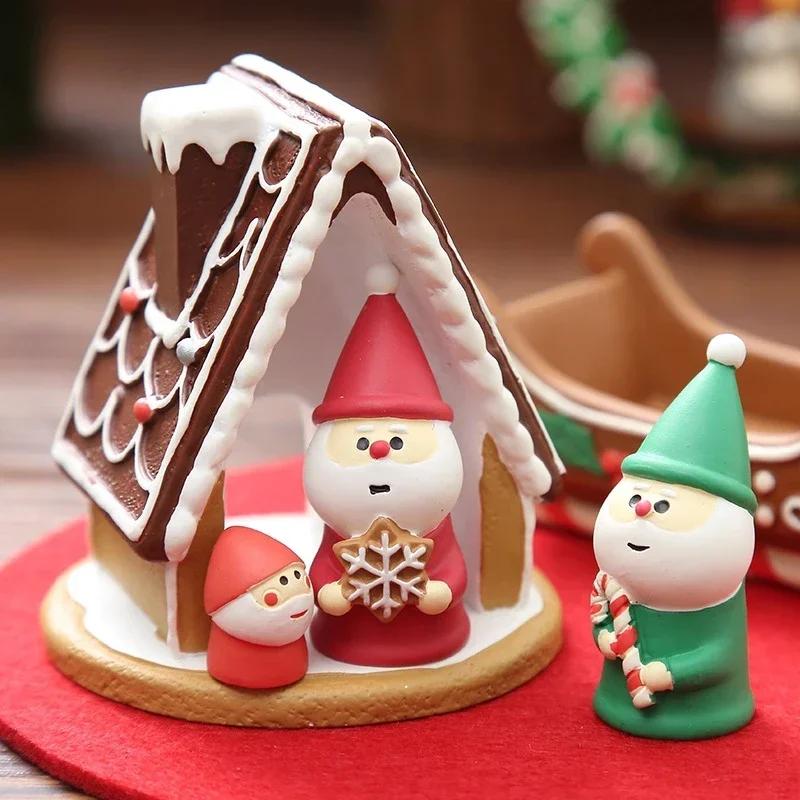 1pc Scene Decoration Christmas Series Bookshelf Decorationt Collectible Home Decoration Garden Resin Craft Toy Bonsai Ornaments