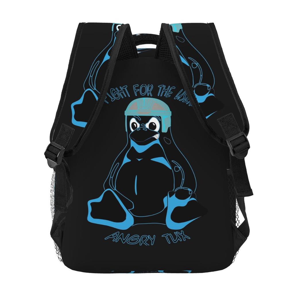For A Free System And The Users Linux Tux Penguin Student Backpack School Bag Daypack for Boys Girls Bookbag Shoulder Bags