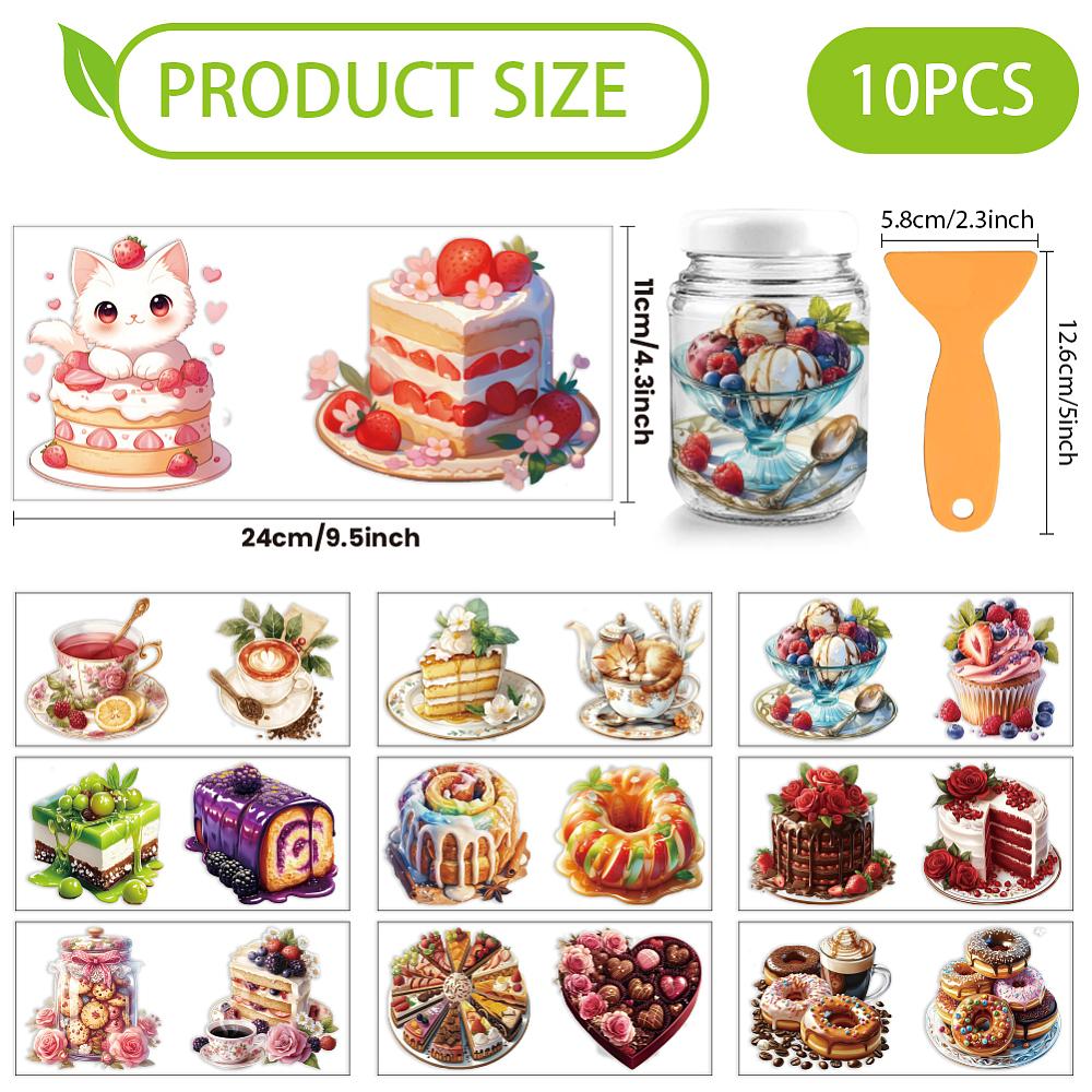 PVC DIY Heat Transfer Paper for UV Sublimation Cup Food 110x240mm 10 style 1pc/style 10pcs/set