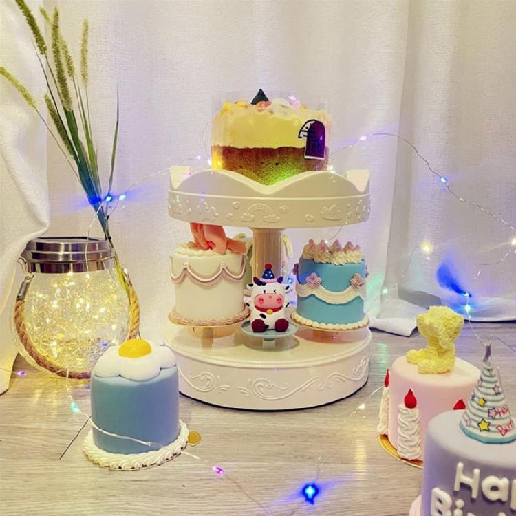 Eye Catching Automatic Rotating Dessert Showcase Double Layer Swing Tray Machine