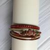 Böhmisches mehrschichtiges Lederarmband mit Strasssteinen und Kristallsteinen