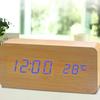 LED Wooden Clock Desktop Silent Electronic Alarm Clock Home Ornament Clock USB Dry Battery Dual-purpose Alarm Clock