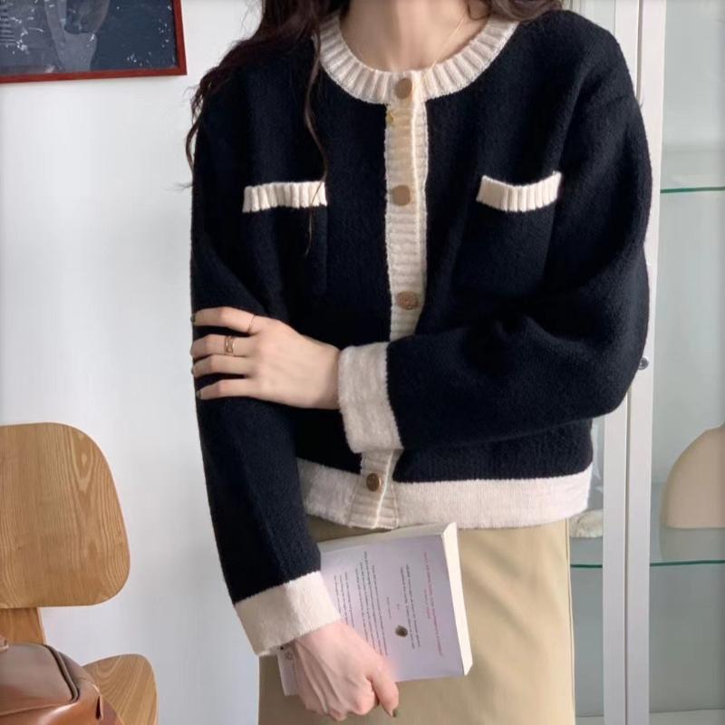 Autumn New Vintage O Neck Knitted Sweater Cardigans Women Elegant Casual Solid Loose Outer Knitted Cardigan Coat Women Fashion Winter Sweaters 25535