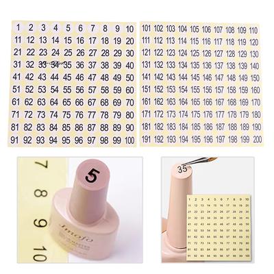 15 Blatt Nagellack Zahlenaufkleber 1-200 Gel Lack Etikett für Kleberflasche Lippenstift Nägel Spitze Display Maniküre Werkzeug