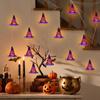 Hollow Out LED Light Up Witch Hat Hanging Light Scary Hanging Holiday Decor Light Home Decoration