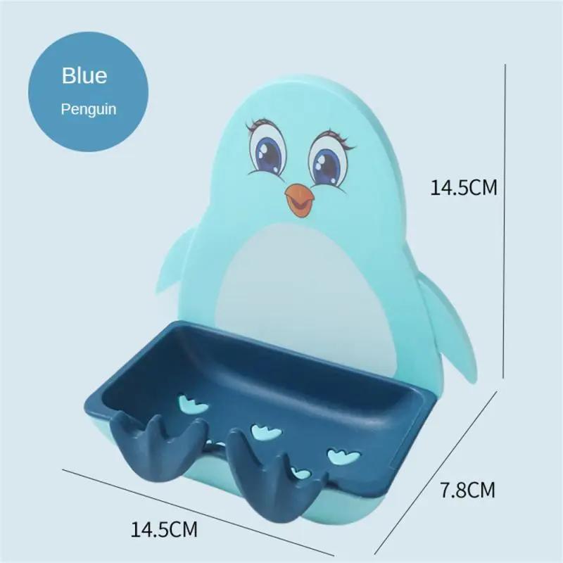 Pinguin Seifenbox Saugknopf Wandmontage Niedlich Ablauf Toilette Kein Bohren Regal Seifenbox Wolke Haken Seifenbox Hund Seifenregal