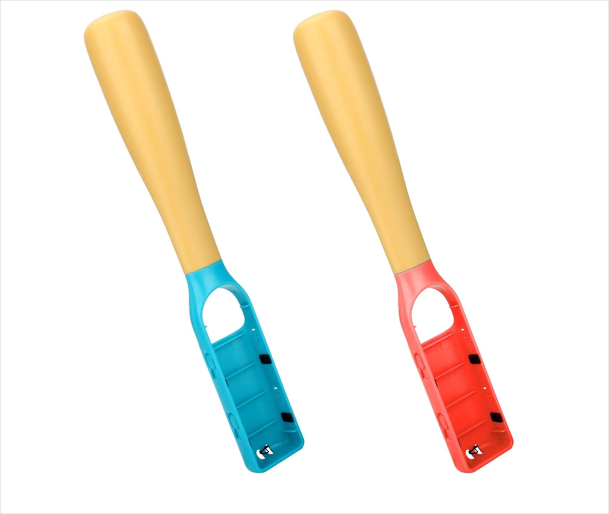 

2 шт. ручки для бейсбольной биты, TSV бейсбольная клюшка игровые аксессуары подходят для Nintendo Switch/Switch OLED Joy-Con, соматосенсорная спортивная игра 30*2.3*4.3cm синий/красный