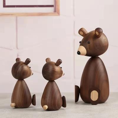 Dánské dřevěné figurky hnědého medvěda pro domácí dekorace, vysoce kvalitní severský design, dekorace do pokoje, dárky/řemesla/rodinné hračky, bytové dekorace